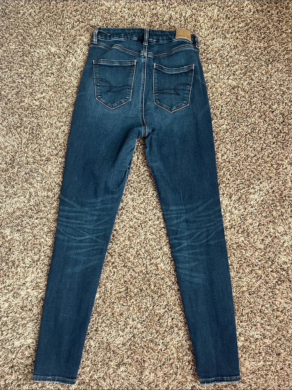 American Eagle Outfitters Dark Blue High-Rise Skinny Jeans